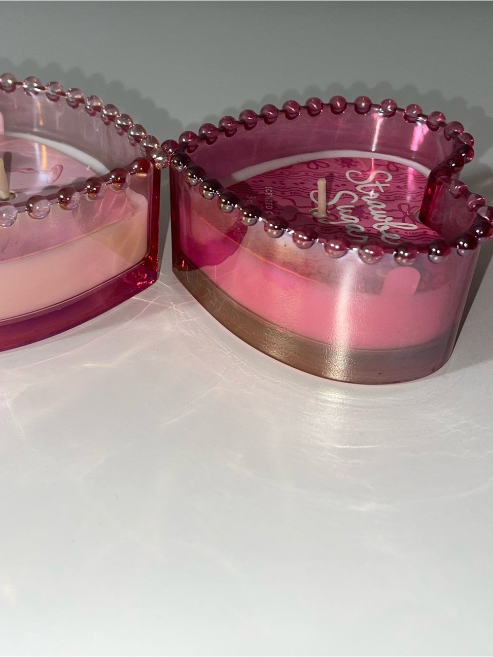 Pink Champagne and Strawberry Sugar Scented Candles - Picture 3 of 3